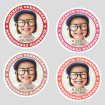 Modern Custom Photo Name Phone Number Kids' Labels