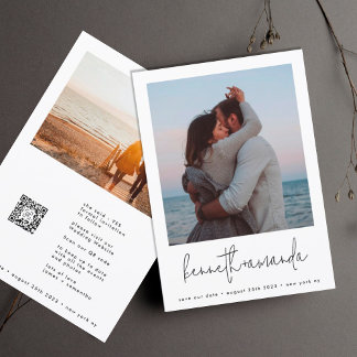 Modern Custom Photo Names Simple Qr Code Save The  Save The Date