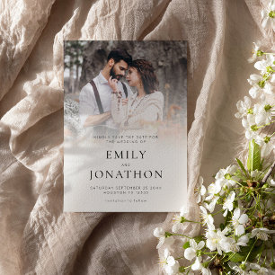 Modern Custom Photo Overlay QR Code Save The Date