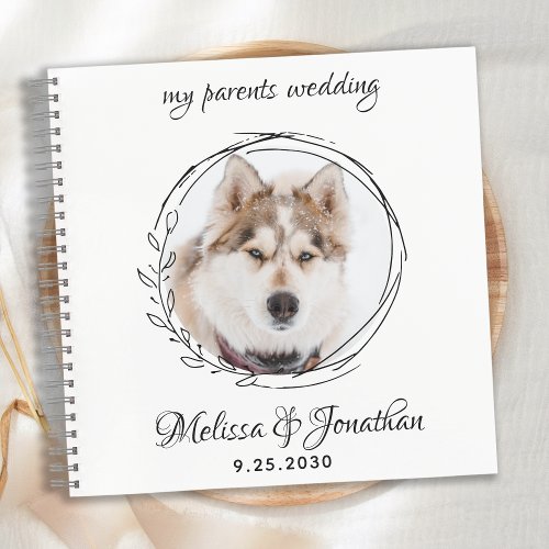 Modern Custom Photo Pet Wedding Guest Book