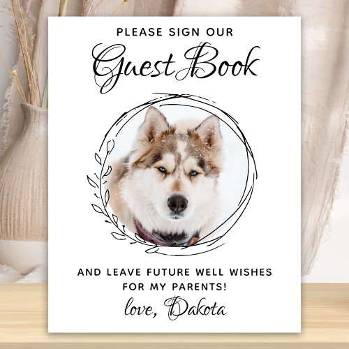 Modern Custom Photo Pet Wedding Guest Book Sign