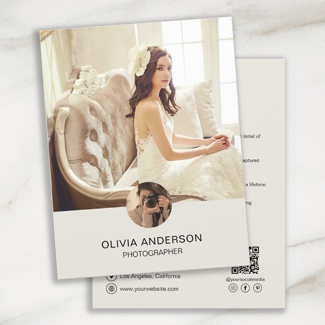 Modern Custom Photo QR Photographer Business Flyer (Create your own professional business flyer by MINTIC DESIGN STUDIO)