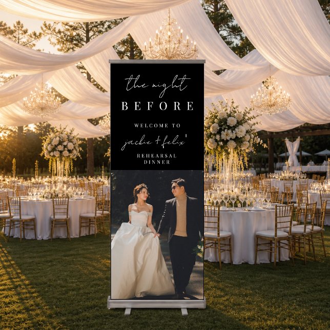 Modern Custom Photo Rehearsal Dinner Welcome Retractable Banner (Creator Uploaded)