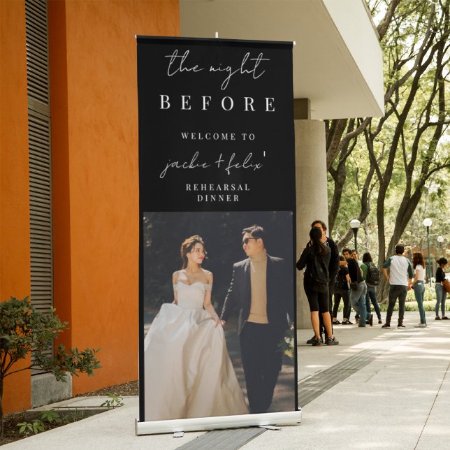 Modern Custom Photo Rehearsal Dinner Welcome Retractable Banner (Creator Uploaded)