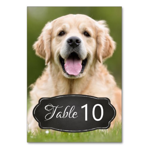 Modern Custom Photo Rustic Chalkboard Wedding  Table Number