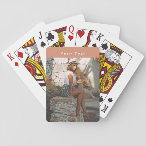 Modern Custom Photo  Text Terracotta   Playing Cards