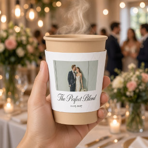 Modern Custom Photo The Perfect Blend Wedding Coffee Cup Sleeve