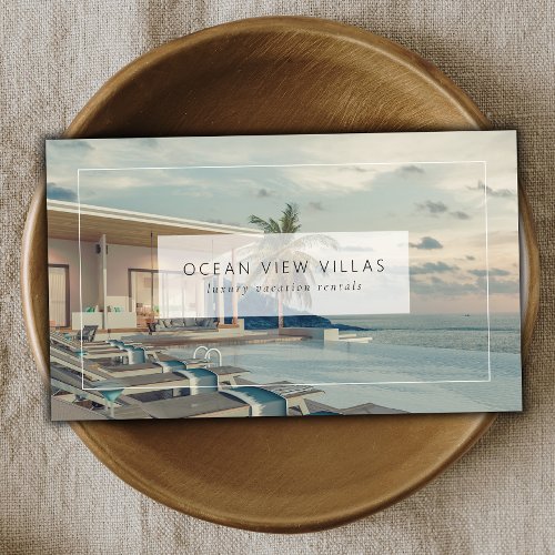 Modern Custom Photo Vacation Property Rental  Business Card