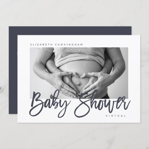 Modern Custom Photo Virtual Baby Shower Invitation