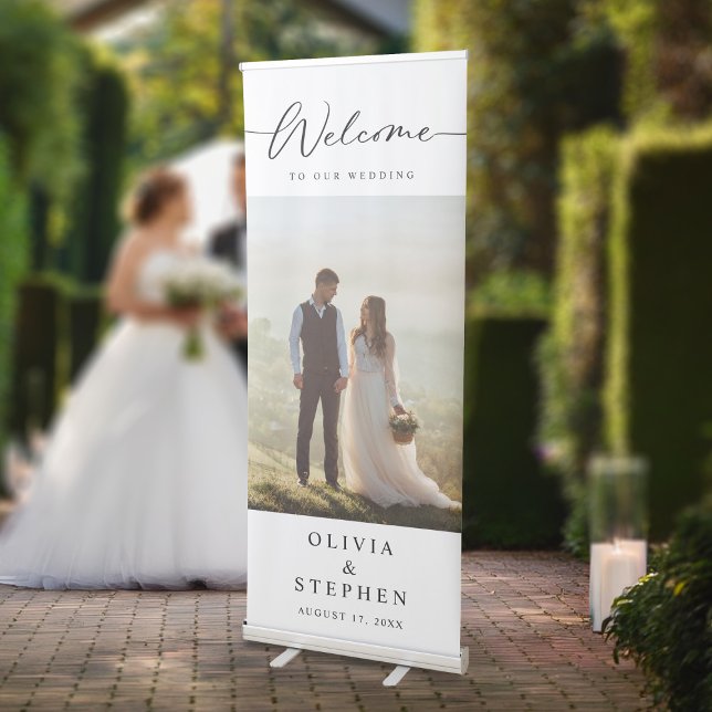 Modern Custom Photo Wedding Retractable Banner (Creator Uploaded)