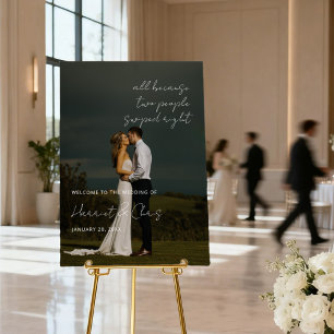 Modern Custom Photo Wedding Welcome Foam Board