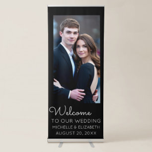 Modern Custom Photo Wedding Welcome                Retractable Banner