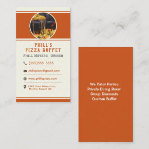 Modern Custom Pizza Restaurant Business Card