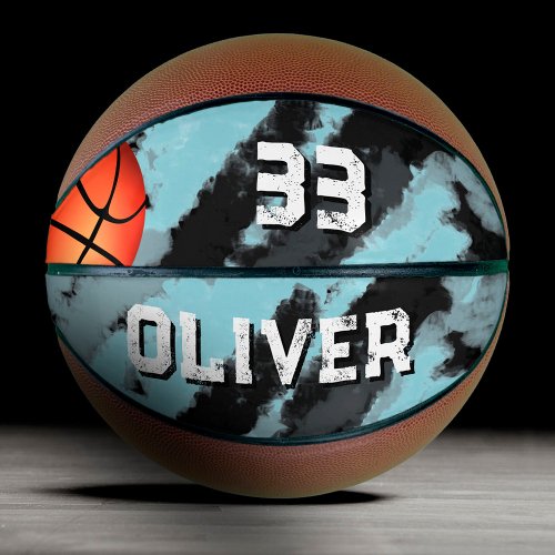 Modern Custom Player Name  Number Keepsake Basketball