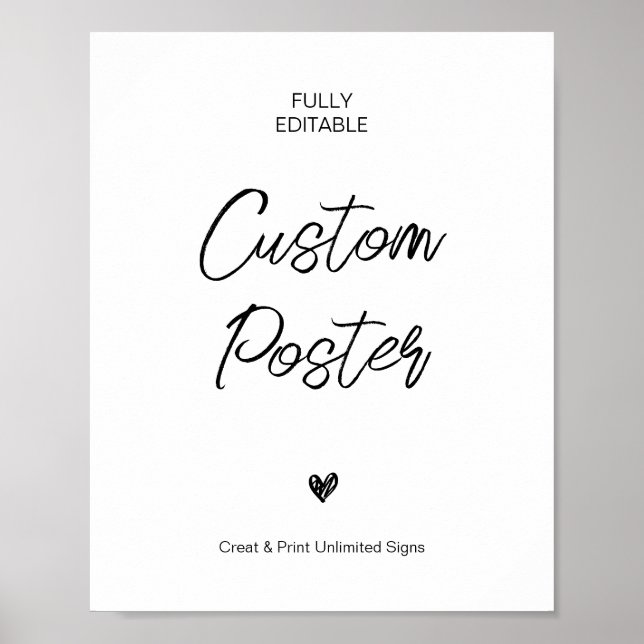 Modern Custom Poster Sign Wedding Fully Portrait (Front)