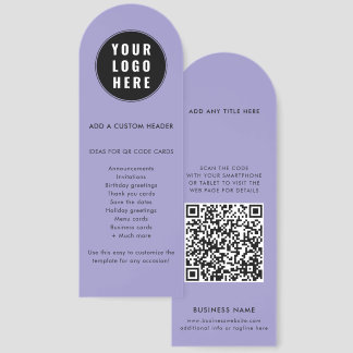Modern Custom QR Code Business Logo Simple Bookmarks