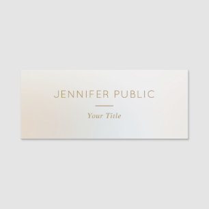 Modern Custom Rectangle Name Staff Employee Chic Tag