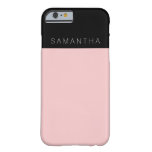 Modern Custom Rose Pink Color Block Monogram Barely There Iphone 6 Case at Zazzle