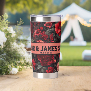 Modern Custom Rose Travel Mug For Thank You Gifts Insulated Tumbler