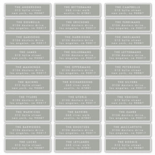 Modern Custom Sage Green White Guest Address Sticker