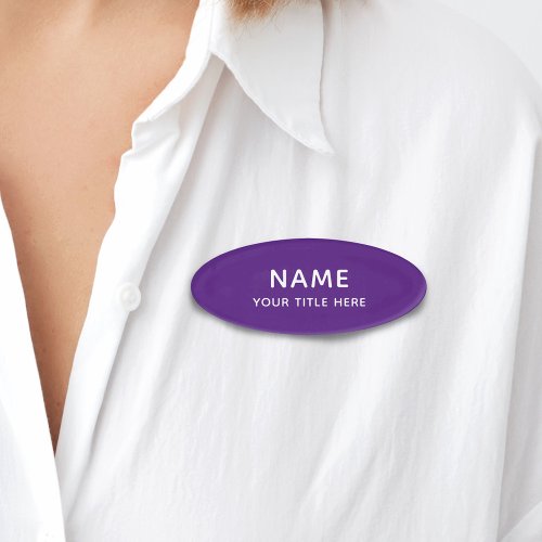 Modern Custom Simple Basic Minimal Purple Title Name Tag