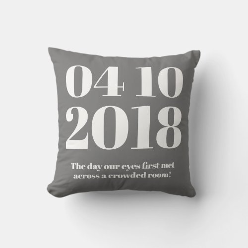 Modern Custom Special Date Throw Pillow