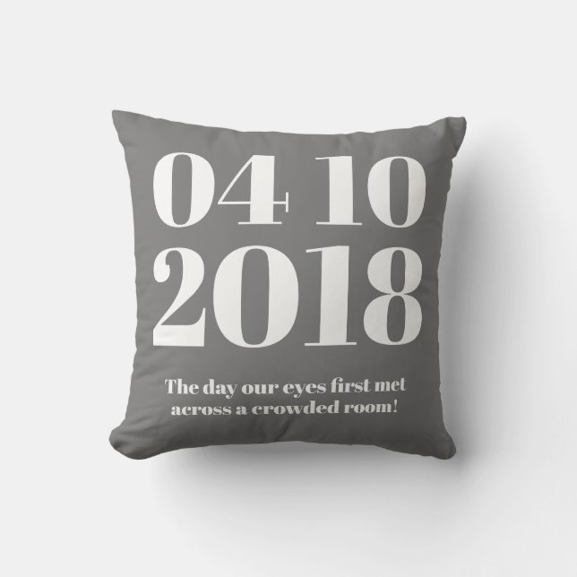 Modern Custom Special Date Throw Pillow (Front)