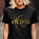 Modern Custom State Texas Total Solar Eclipse 2024 T-shirt at Zazzle