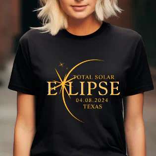 Modern Custom State Texas Total Solar Eclipse 2024 T-Shirt