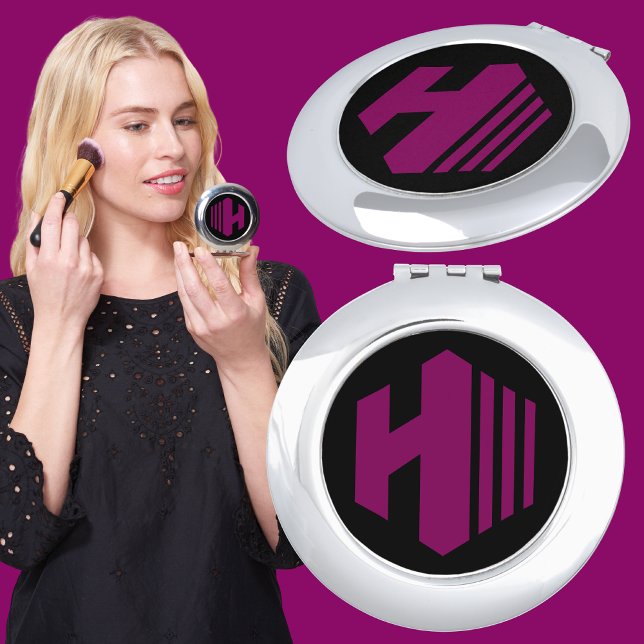 Modern Custom Stylish Name Monogram Letter ( H ) Compact Mirror (Creator Uploaded)