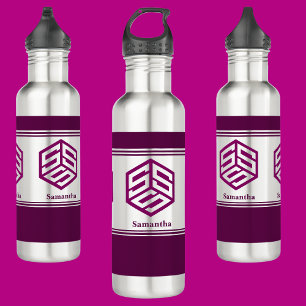 Modern Custom Stylish Name Monogram Letter (K) Stainless Steel Water Bottle