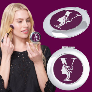 Modern Custom Stylish Name Monogram Letter ( Y ) Compact Mirror