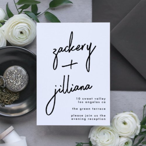 Modern Custom Stylish Names Wedding Reception Enclosure Card