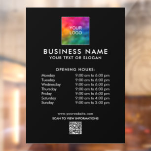 Modern Custom Template Business Logo QR Code Window Cling