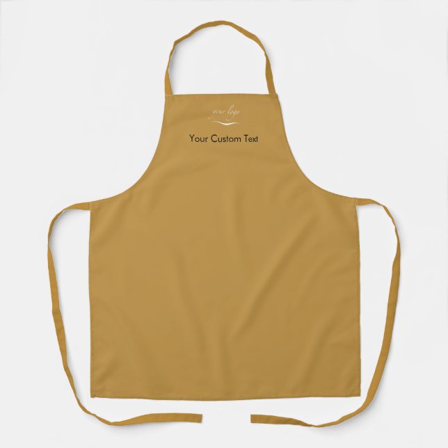 Modern Custom Text Add Logo Gold Bronze Apron (Front)