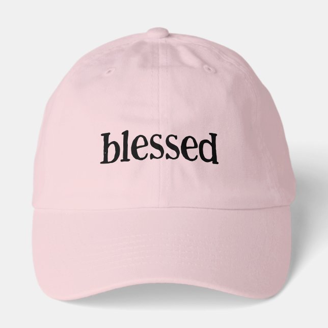 Modern Custom Text Blessed Faith Christian Hat (Front)