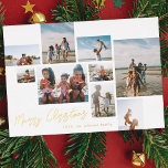 Modern Custom Text Gold Merry Christmas Collage Foil Holiday Card<br><div class="desc">Real Foil Christmas Holiday Cards - Fully Editable and Customizable
*Please contact me for any design questions</div>
