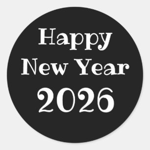 Modern Custom Text Happy New Years Classic Round Sticker