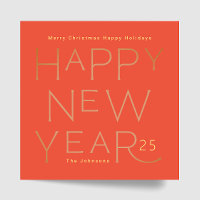 Modern Custom Text Happy New Years Editable Bold