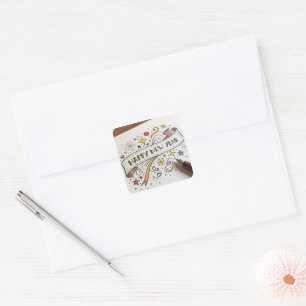Modern Custom Text Happy New Years Square Sticker