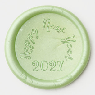 Modern Custom Text Happy New Years Wax Seal Sticker