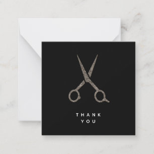 modern CUSTOM thank you scissors Hairdresser card