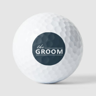 Modern Custom The Groom Dusky Green White Text Sel Golf Balls
