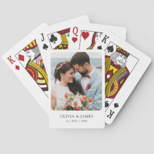 Modern Custom Vertical Photo Script Poker Cards