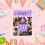 Modern Custom Violet Purple 12 Photo Birthday Card<br><div class="desc">This modern and cute birthday card is perfect for any friend. It features a 12 photo collage grid, handwritten cursive script typography, and two-toned violet purple and pastel purple color blocks. The card says, "Happy Birthday, (Name), (Age)." It's fun, cool, unique, trendy, simple, minimalist, and girly; the perfect design to...</div>