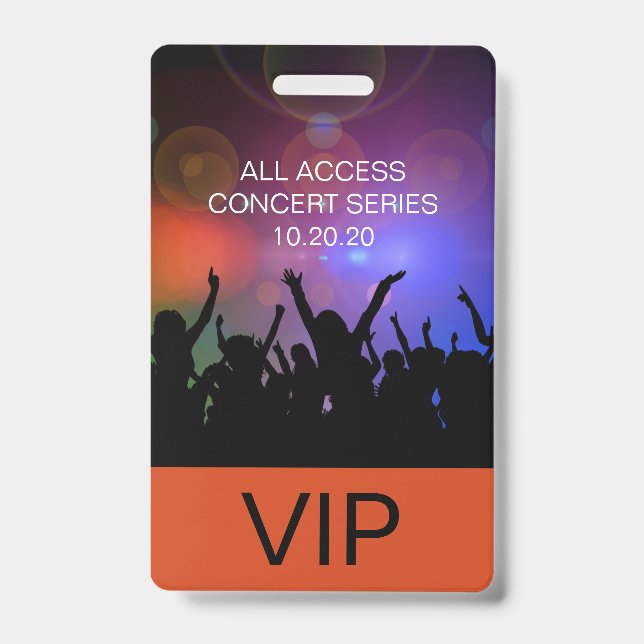 Modern Custom VIP All Access Concert Pass Badge (Front)
