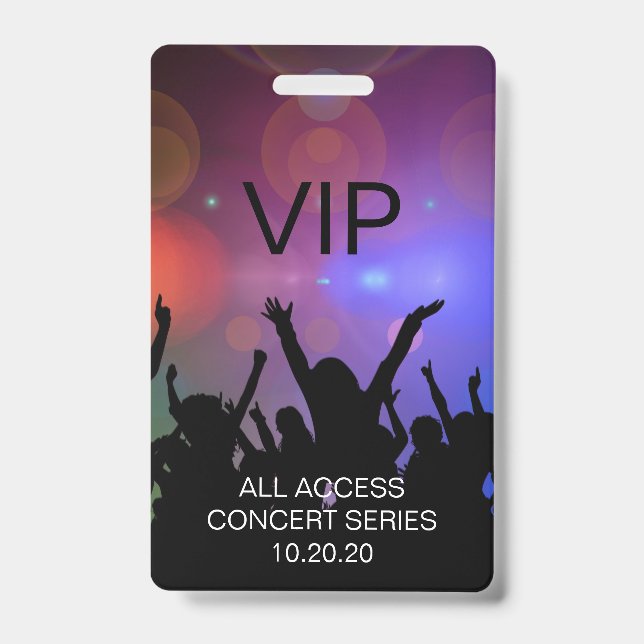 Modern Custom VIP All Access Concert Pass Badge (Front)