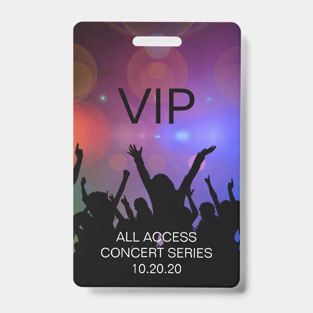 Modern Custom VIP All Access Concert Pass Badge | Zazzle