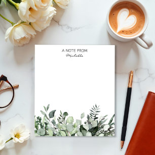 Modern Custom Watercolor Eucalyptus Greenery Notepad