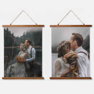 Modern Custom Wedding 2 Photos Family Picture Hanging Tapestry